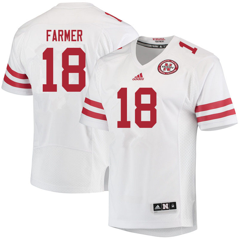 Youth #18 Myles Farmer Nebraska Cornhuskers College Football Jerseys Sale-White